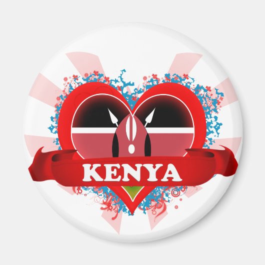 Vintag I Liebe Kenia Magnet (Vorne)