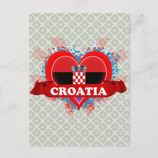 Vintag I Liebe Kroatien Postkarte (Vorderseite)