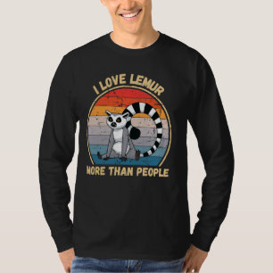 Vintag I Liebe Lemur mehr als Menschen Lemur Tier T-Shirt