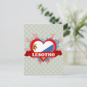 Vintag I Liebe Lesotho Postkarte (Stehend Vorderseite)