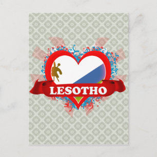 Vintag I Liebe Lesotho Postkarte