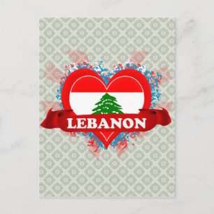 Vintag I Liebe Libanon Postkarte
