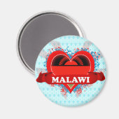 Vintag I Liebe Malawi Magnet (Vorderseite/Rückseite)