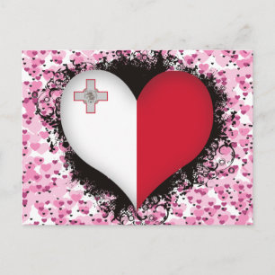 Vintag I Liebe Malta Postkarte