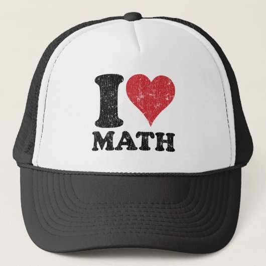 Vintag I Liebe Math Trucker Hat Truckerkappe (Vorderseite)