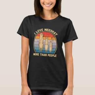 Vintag I Liebe Meerkat mehr als Menschen Meerkat L T-Shirt