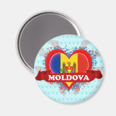 Vintag I Liebe Moldau Magnet (Vorderseite/Rückseite)