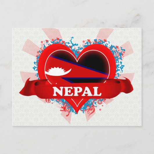 Vintag I Liebe Nepal Postkarte (Vorderseite)