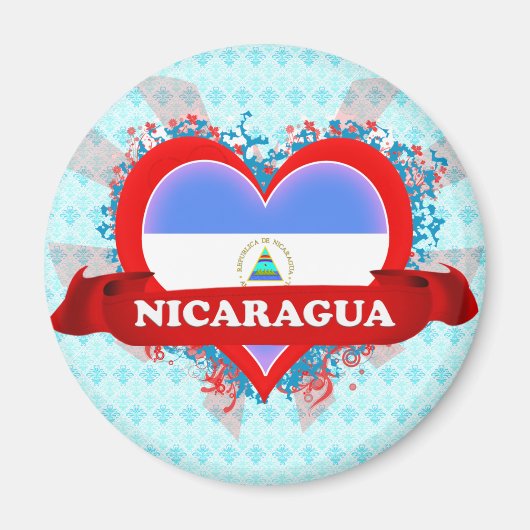 Vintag I Liebe Nicaragua Magnet (Vorne)