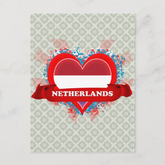 Vintag I Liebe Niederlande Postkarte (Vorderseite)