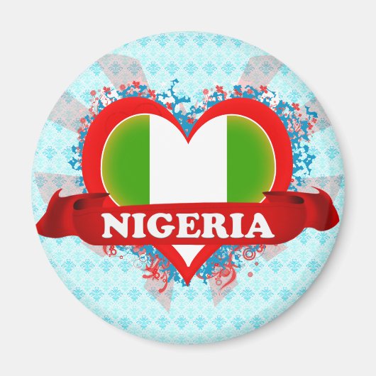 Vintag I Liebe Nigeria Magnet (Vorne)