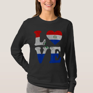 Vintag I Liebe Paraguay Flag Herz Paraguayischer W T-Shirt