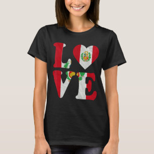 Vintag I Liebe Peru Flag Herz Peruanischer Roots P T-Shirt