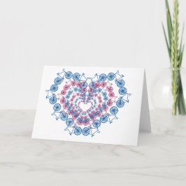 Vintag I Liebe Radfahren Feiertagskarte