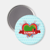 Vintag I Liebe Sambia Magnet (Vorderseite/Rückseite)