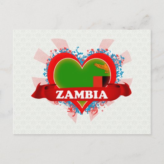 Vintag I Liebe Sambia Postkarte (Vorderseite)