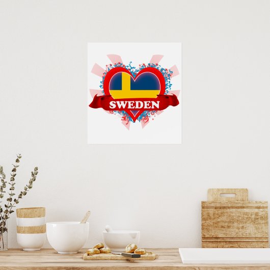 Vintag I Liebe Schweden Poster (Küche)