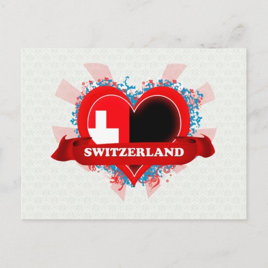 Vintag I Liebe Schweiz Postkarte (Vorderseite)