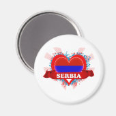 Vintag I Liebe Serbien Magnet (Vorderseite/Rückseite)
