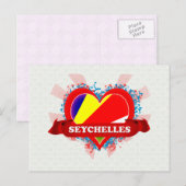 Vintag I Liebe Seychellen Postkarte (Vorne/Hinten)