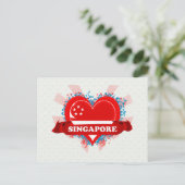Vintag I Liebe Singapur Postkarte (Stehend Vorderseite)