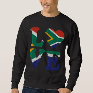 Vintag I Liebe Südafrikanische Flagge Herz Südafri Sweatshirt