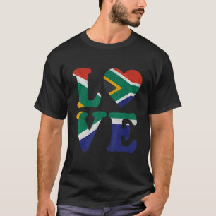Vintag I Liebe Südafrikanische Flagge Herz Südafri T-Shirt