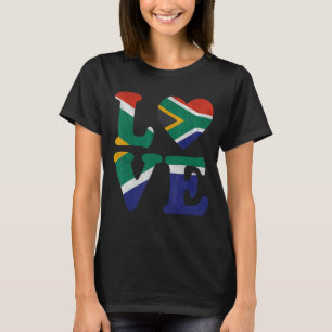 Vintag I Liebe Südafrikanische Flagge Herz Südafri T-Shirt