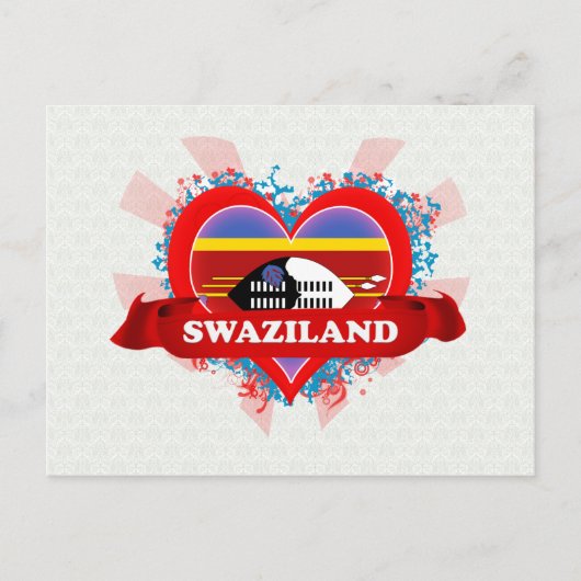Vintag I Liebe Swasiland Postkarte (Vorderseite)