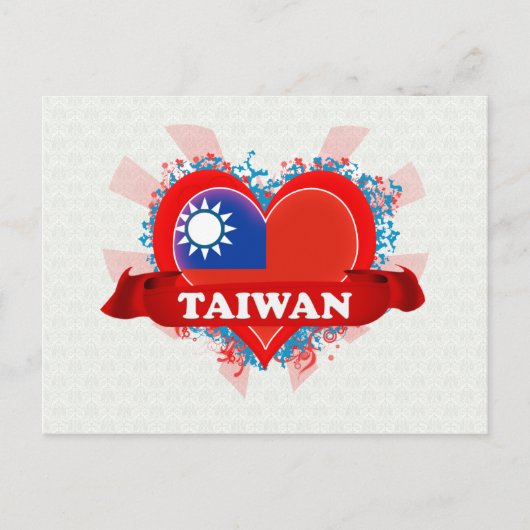 Vintag I Liebe Taiwan Postkarte (Vorderseite)