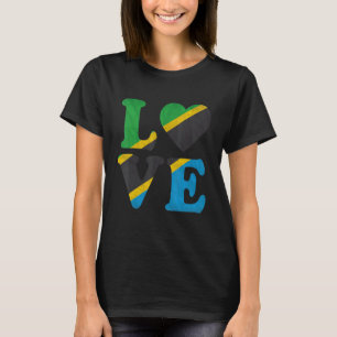 Vintag I Liebe Tansania Flaggenstaat Herz Tansania T-Shirt
