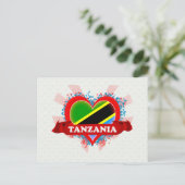 Vintag I Liebe Tansania Postkarte (Stehend Vorderseite)