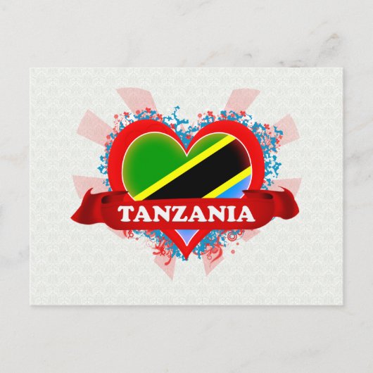 Vintag I Liebe Tansania Postkarte (Vorderseite)