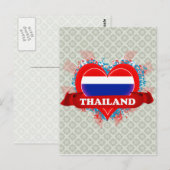 Vintag I Liebe Thailand Postkarte (Vorne/Hinten)