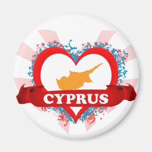 Vintag I Liebe Zypern Magnet