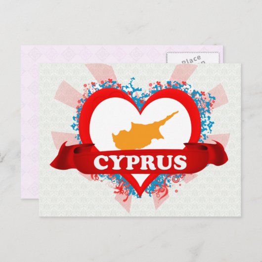 Vintag I Liebe Zypern Postkarte (Vorne/Hinten)