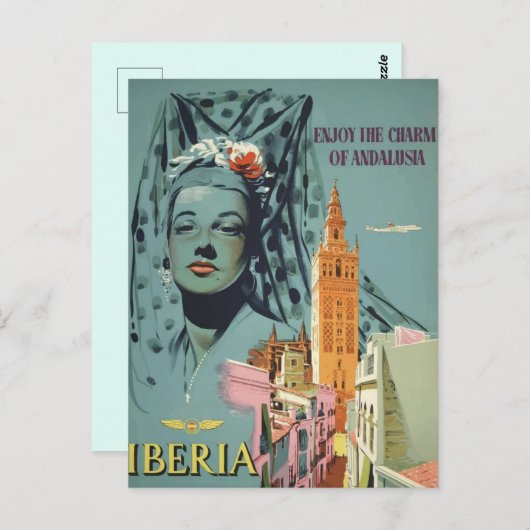 Vintag Iberia Travel Postkarte (Vorne/Hinten)