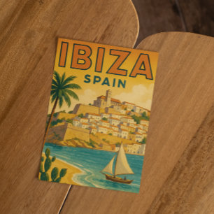 Vintag Ibiza Spanien Baleares Insel Postkarte