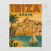 Vintag Ibiza Spanien Baleares Insel Postkarte (Vorderseite)