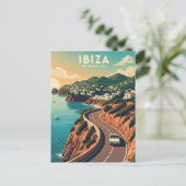 Vintag Ibiza Spanien Reisen Postkarte (Stehend Vorderseite)