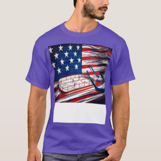 Vintag Ice Hockey 4. Juli Men USA Fl T-Shirt