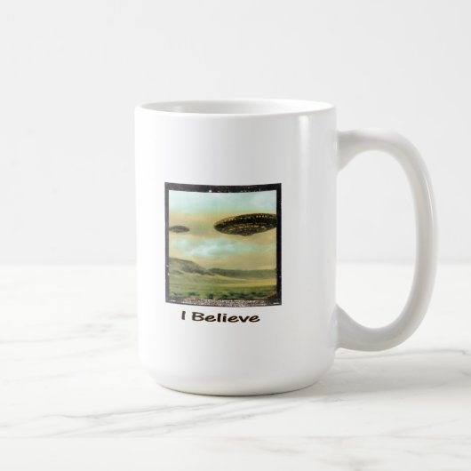 Vintag "ich glaube" UFO-Tasse Kaffeetasse (Rechts)
