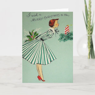 Vintag - ich wünsche Ihnen frohe Weihnachten, Feiertagskarte