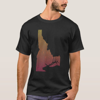 Vintag Idaho Elk Junting Graphic ID Elk Hunter Re T-Shirt