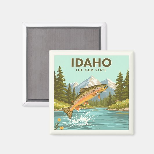 Vintag Idaho Magnet (Vorderseite/Rückseite)