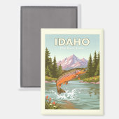 Vintag Idaho Magnet (Vorderseite/Rückseite)