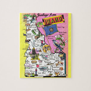 Vintag Idaho Postcard Karte Puzzle