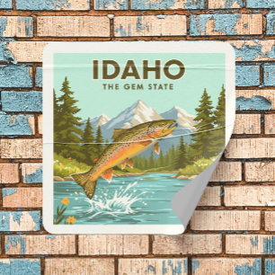 Vintag Idaho Quadratischer Aufkleber