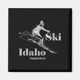 Vintag Idaho Tamarack Skifahren T-Shirt Magnet