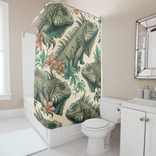 Vintag Iguana Pattern Duschvorhang (Beispiel)